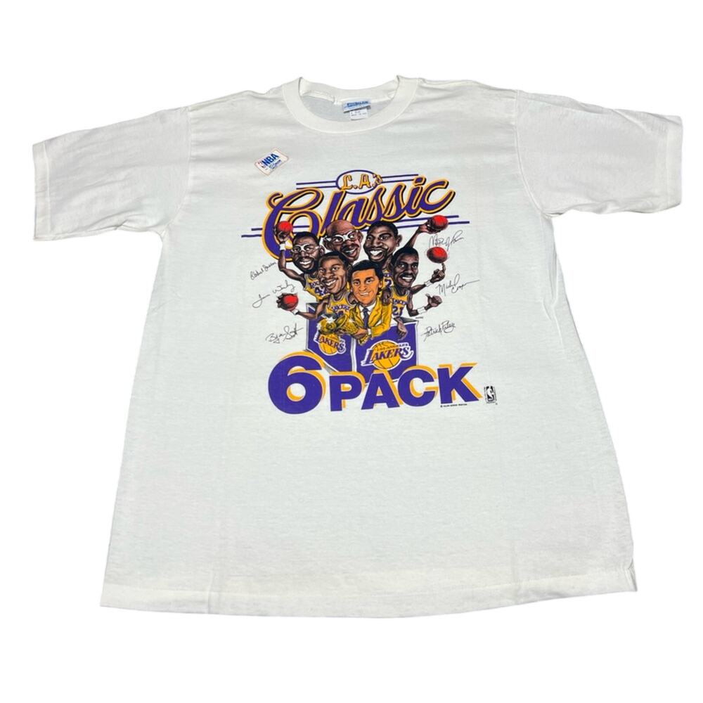 NWT Vintage 80’s Los Angeles Lakers LA's Classic 6 Pack Caricature Art Shirt